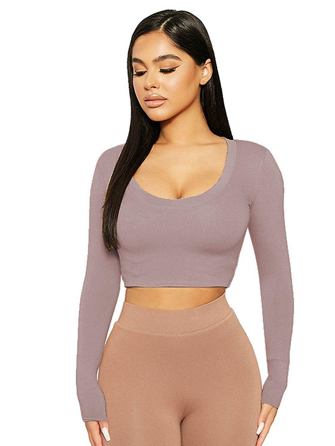 lulu & sky beige crop top