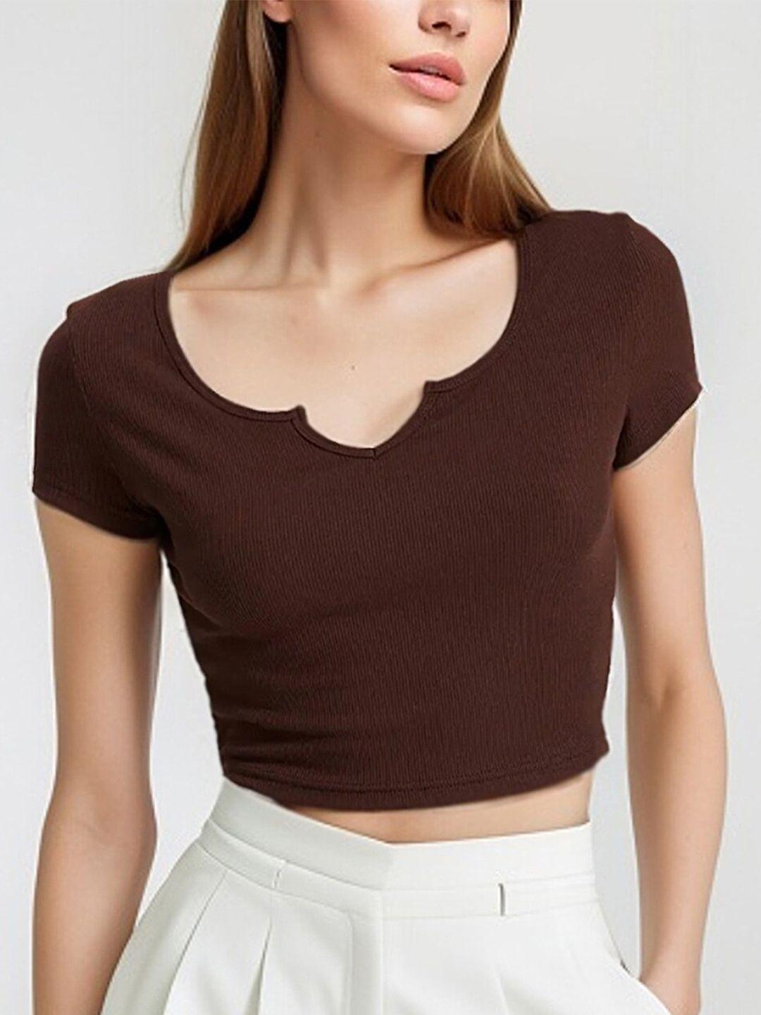 lulu & sky brown crop top