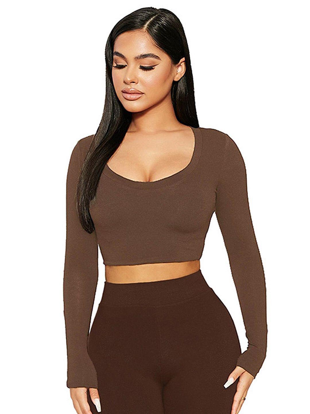 lulu & sky brown crop top