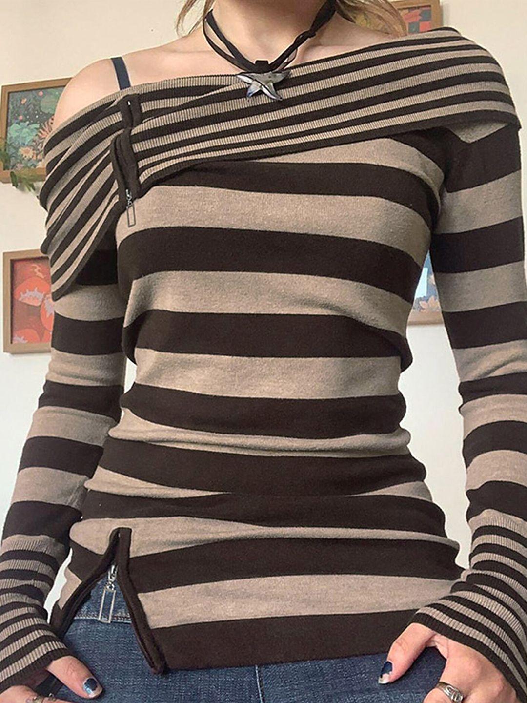 lulu & sky brown striped top