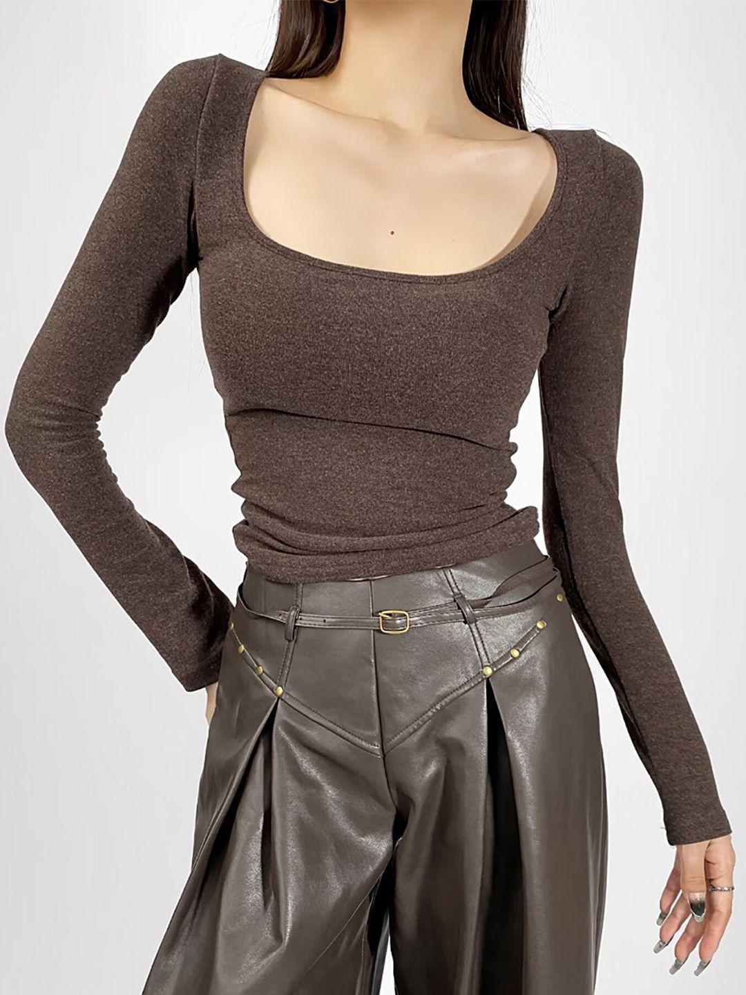 lulu & sky coffee brown top