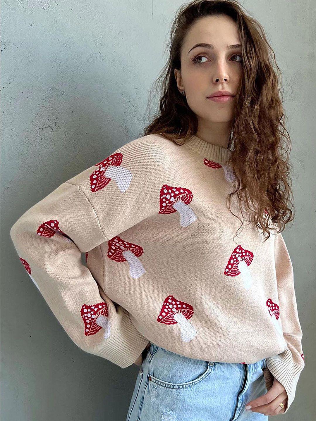 lulu & sky conversational printed pullover sweater