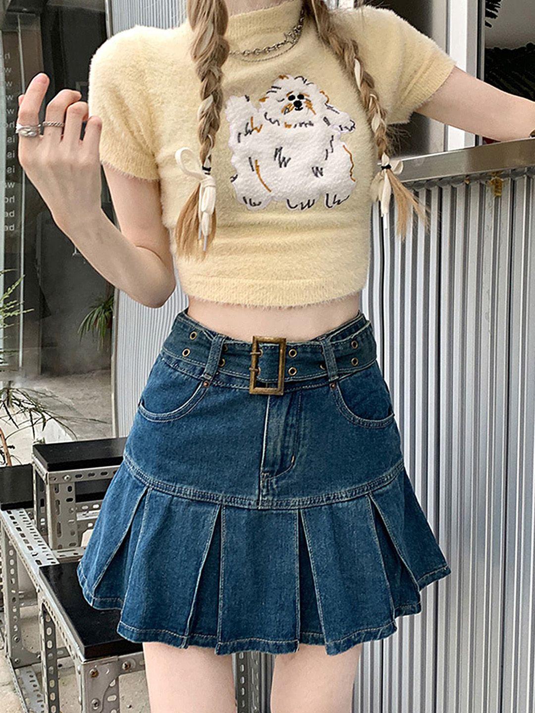 lulu & sky denim mini skirt