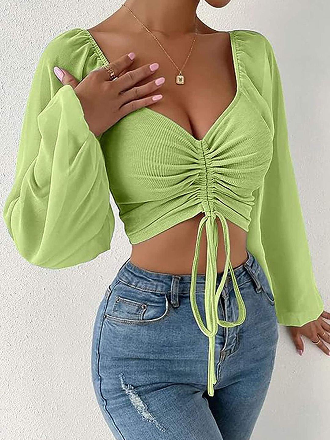 lulu & sky green crop top