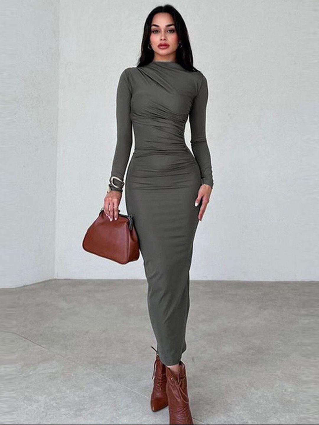 lulu & sky grey bodycon maxi dress