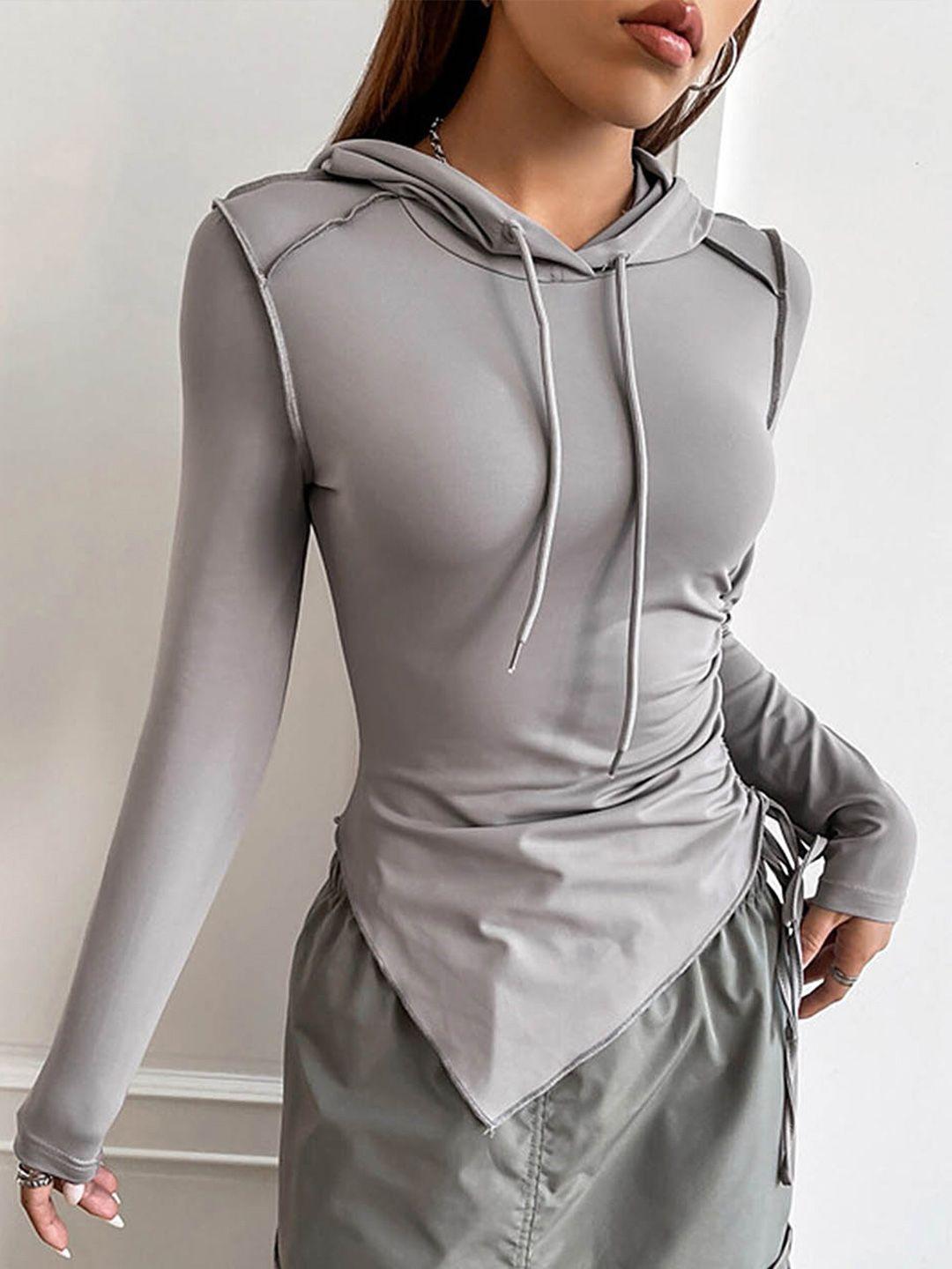 lulu & sky grey cowl neck top