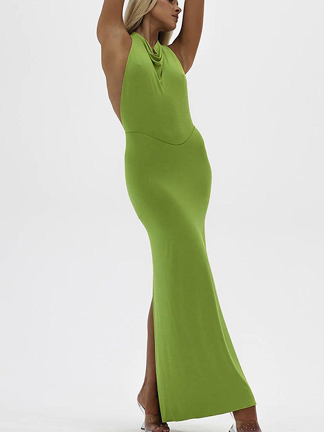 lulu & sky halter neck bodycon maxi dress