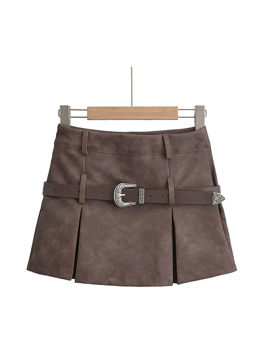 lulu & sky high waisted a-line mini skirt