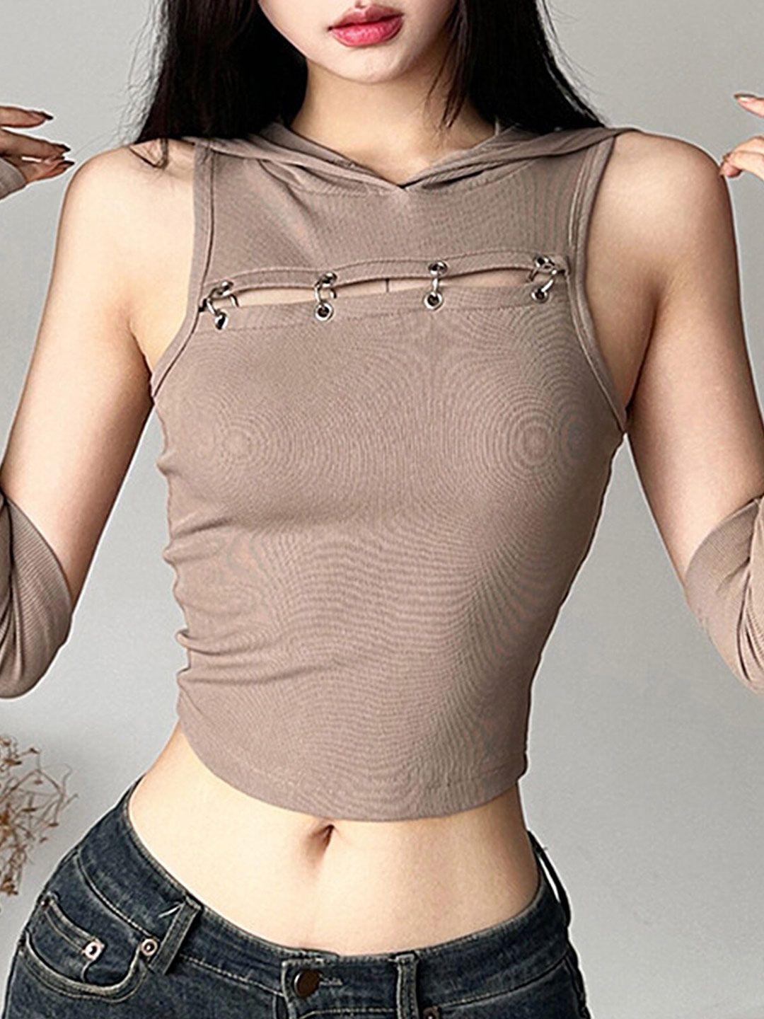 lulu & sky khaki crop top