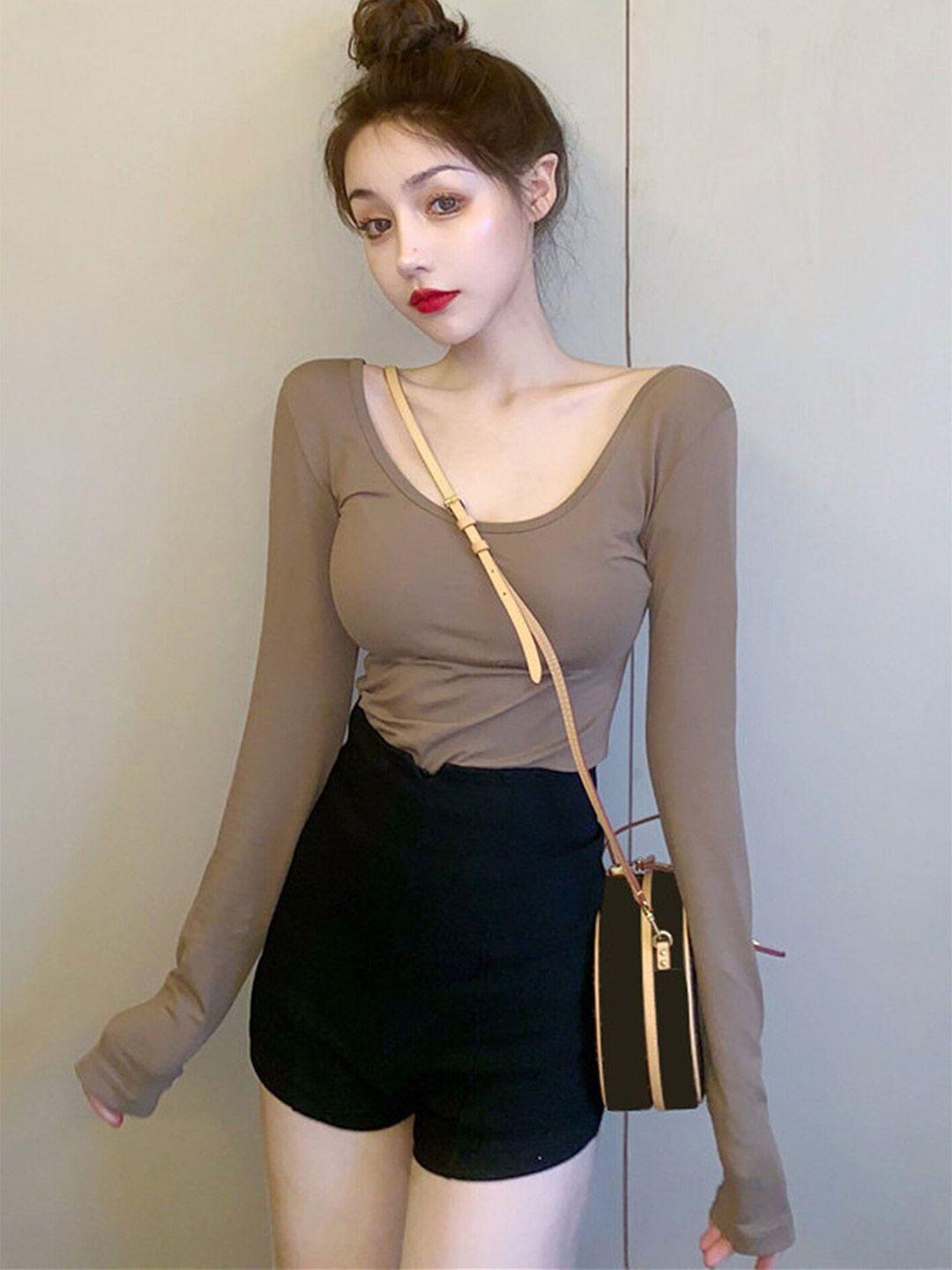 lulu & sky khaki crop top