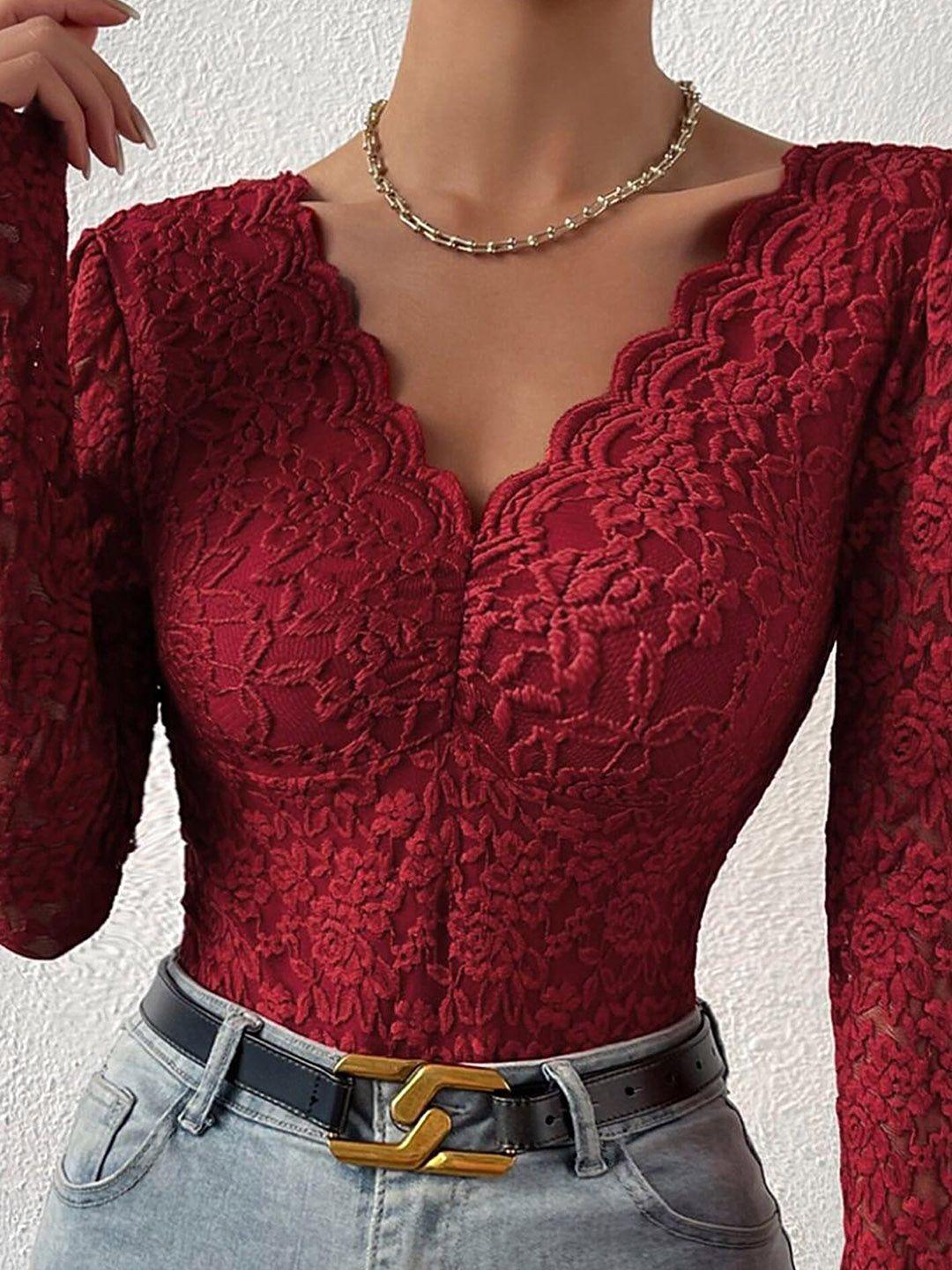 lulu & sky lace detail bodysuit
