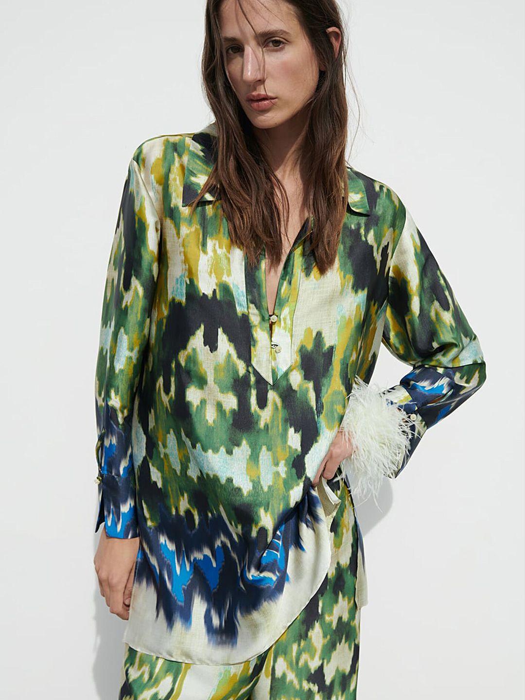 lulu & sky multicoloured print shirt style top