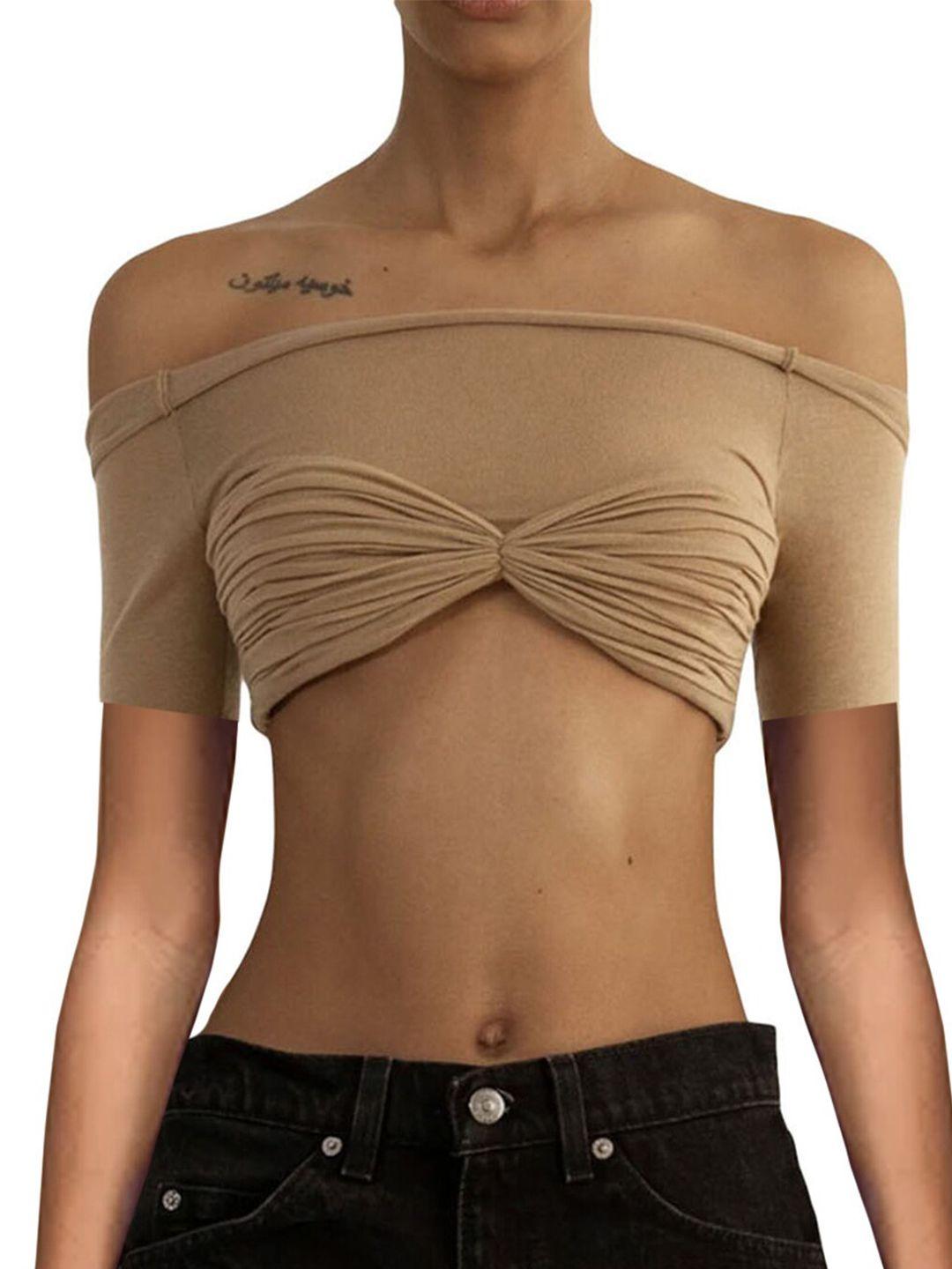 lulu & sky off-shoulder brallete crop top