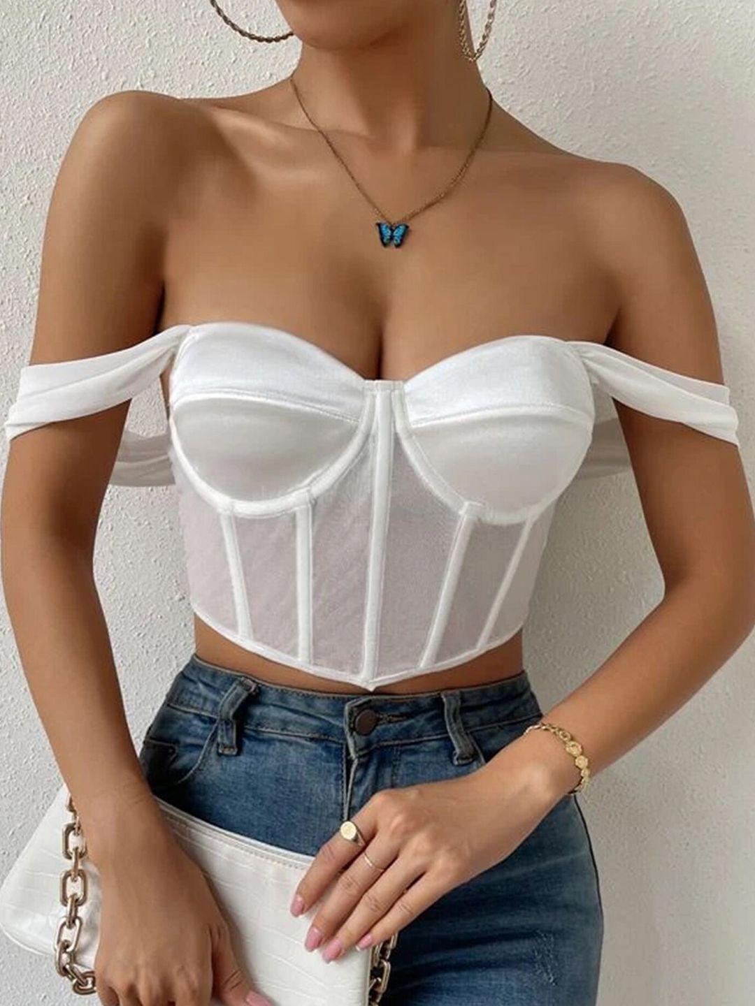 lulu & sky off-shoulder tube crop top