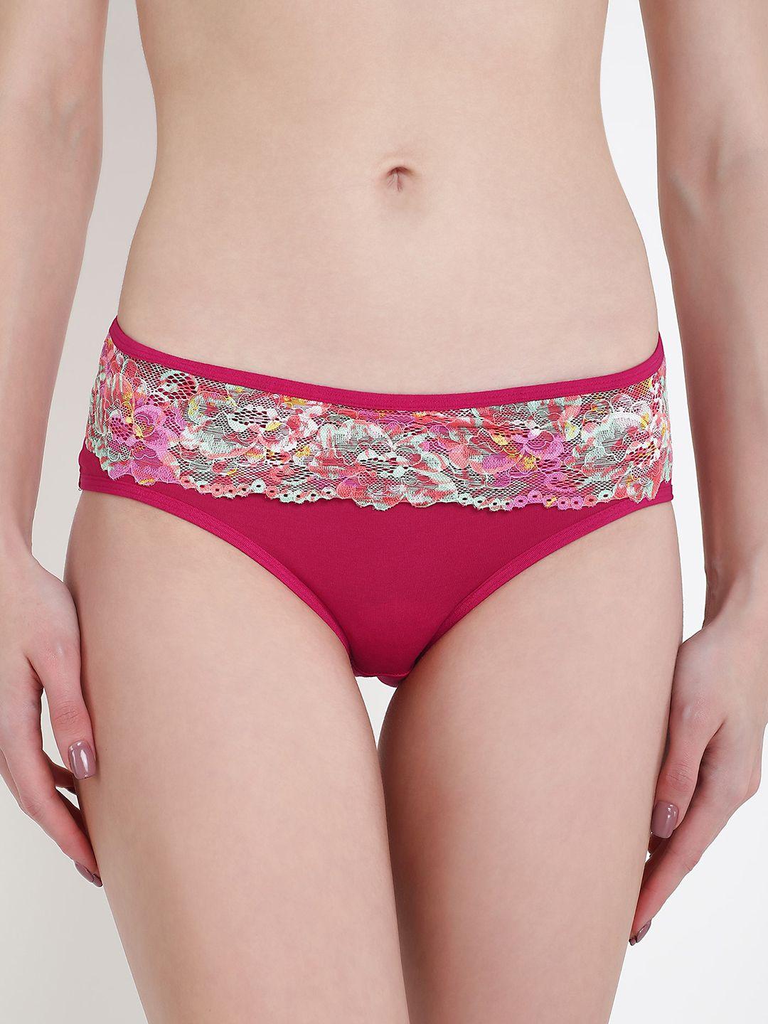 lulu & sky pack of 2 lace detailed mid-rise hipster briefs