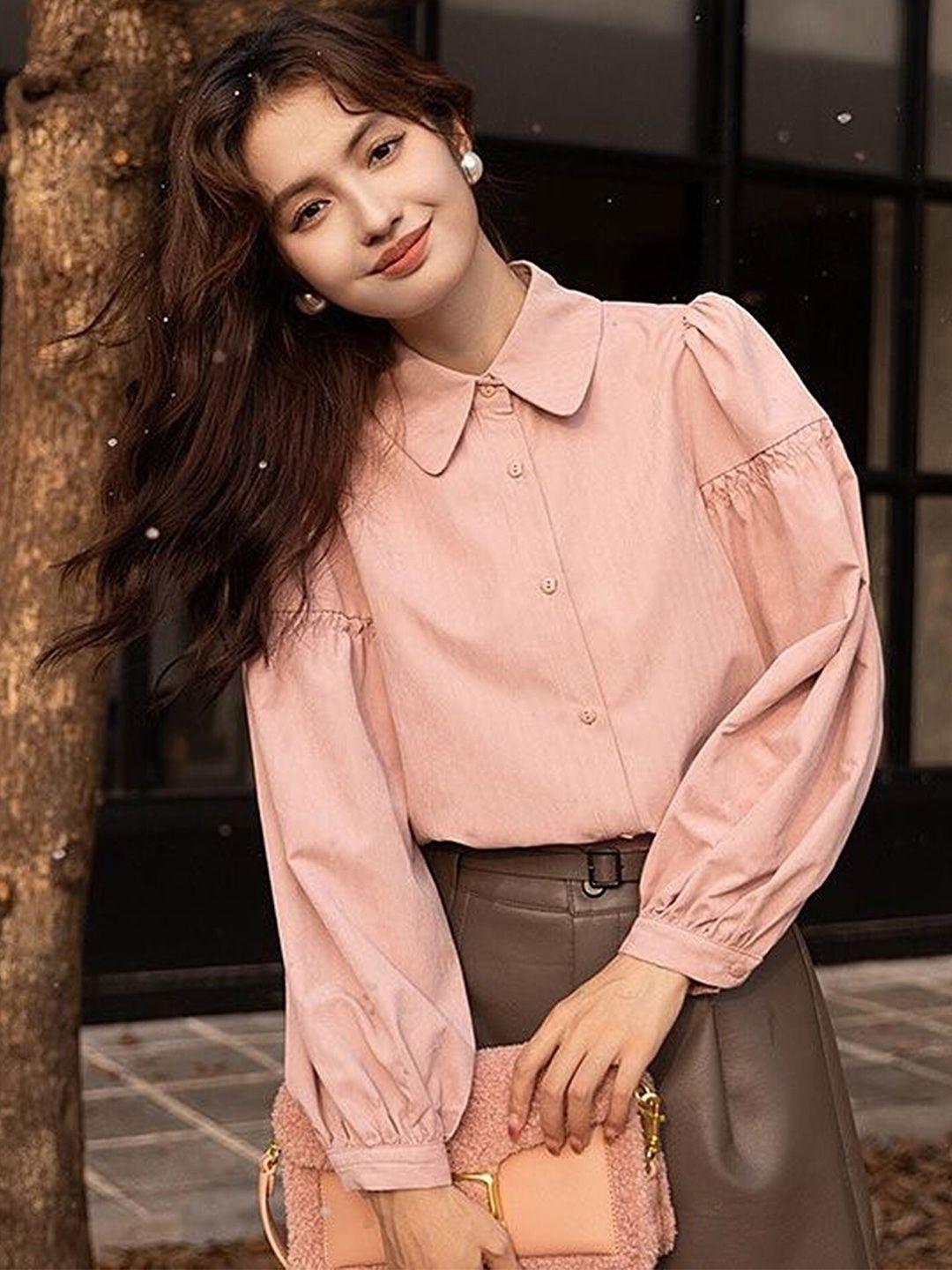 lulu & sky pink shirt style top
