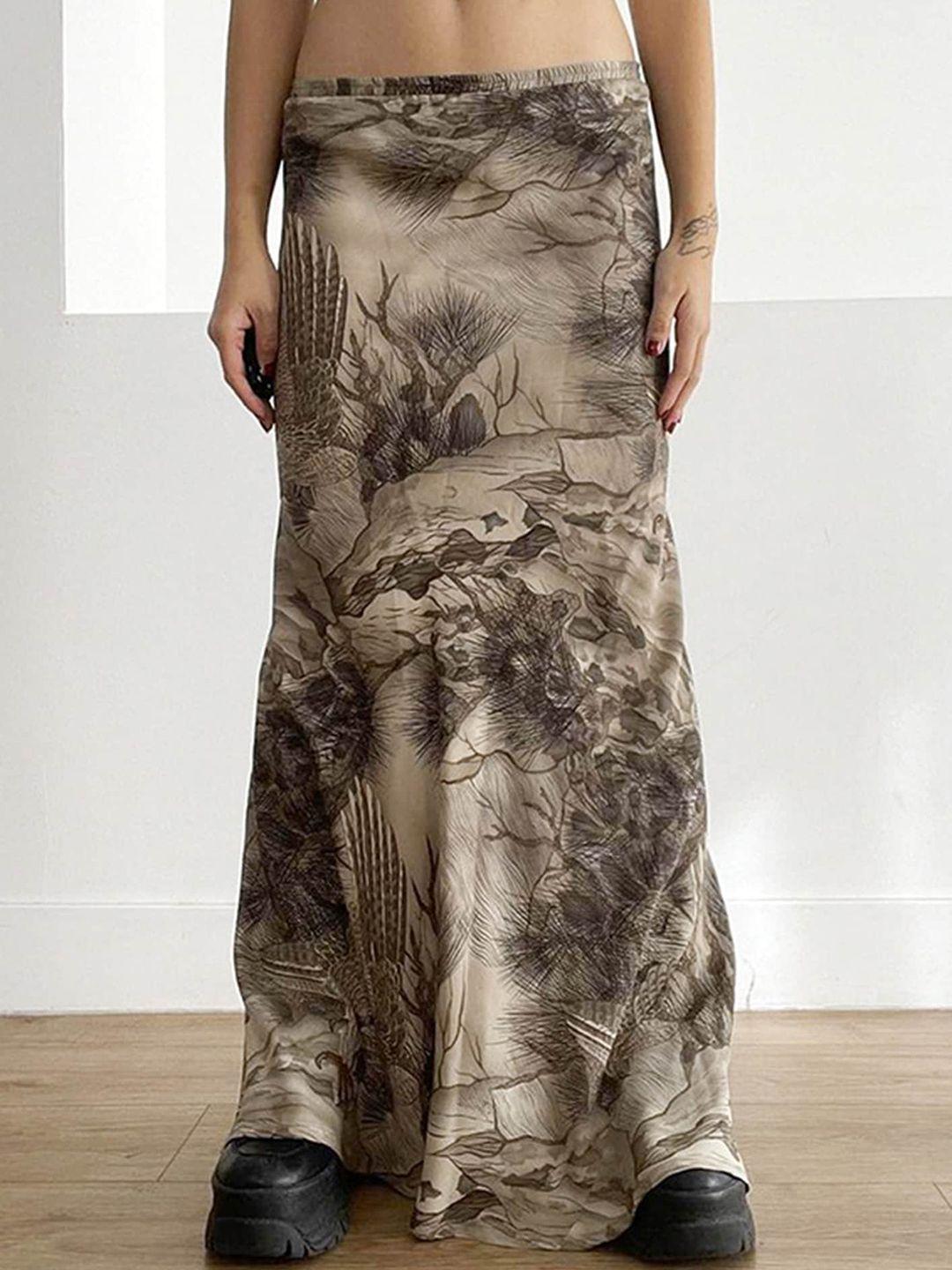 lulu & sky printed a-line maxi skirt