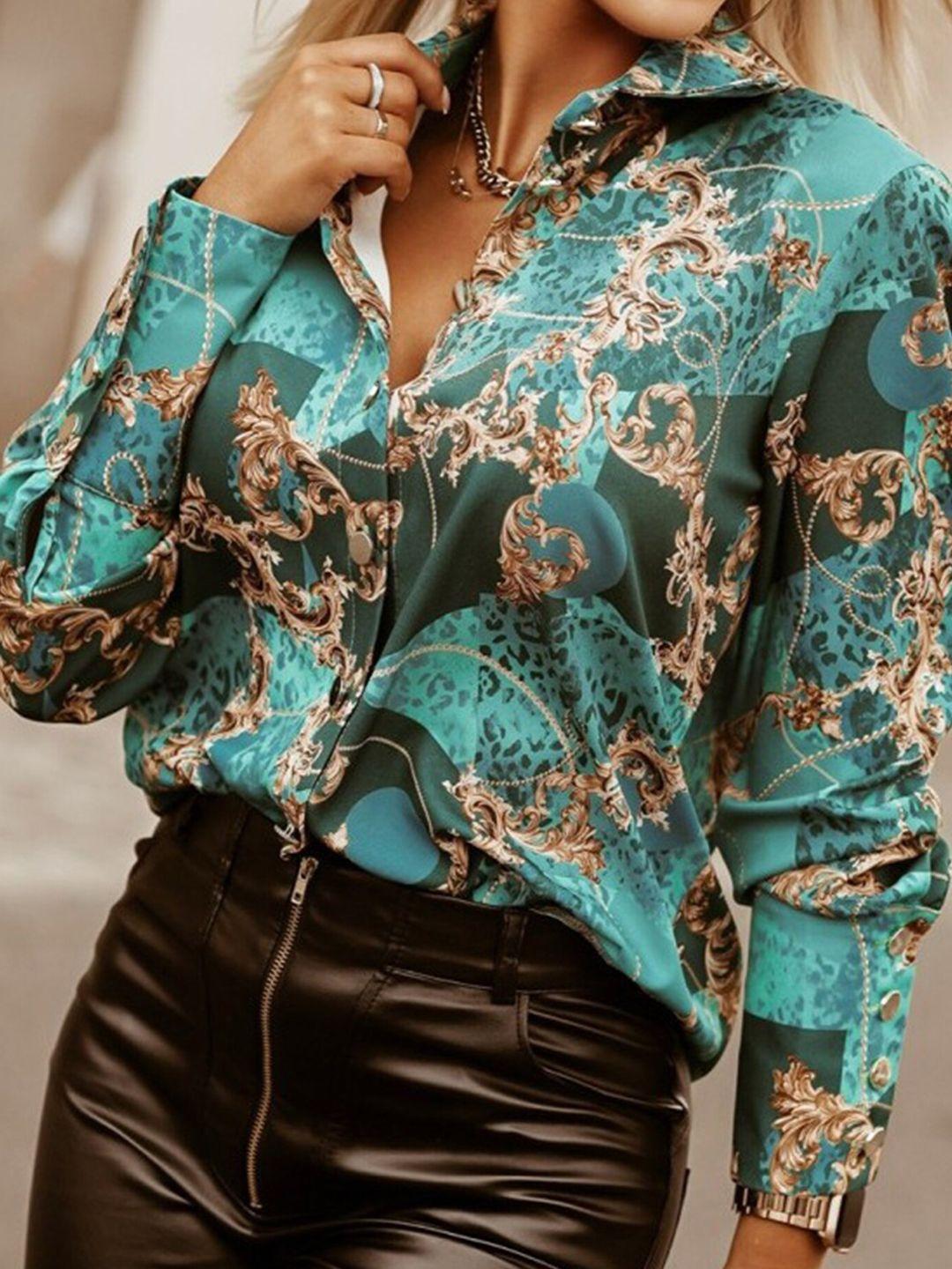 lulu & sky regular fit floral print spread collar shirt