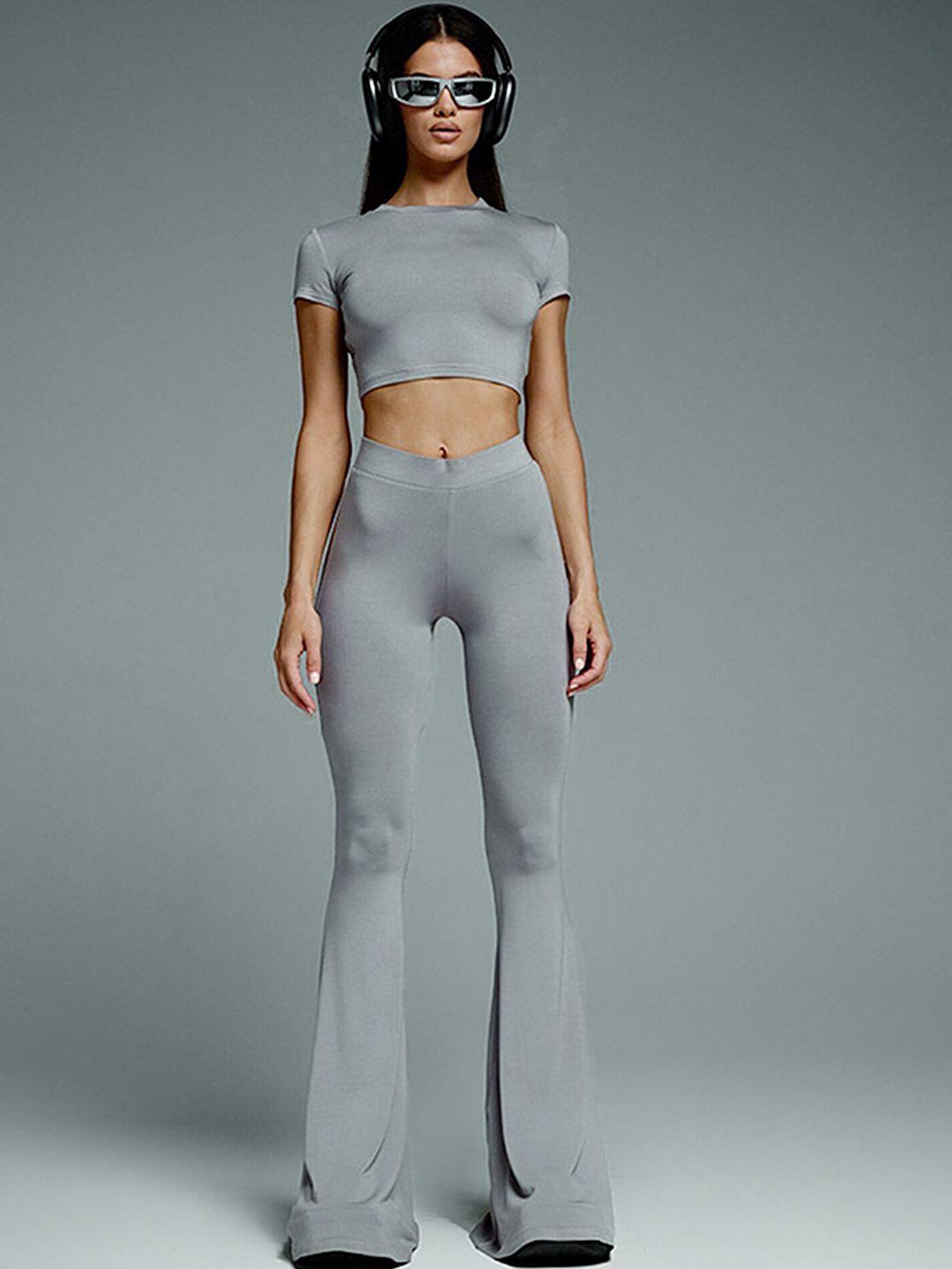 lulu & sky round neck crop top & mid-rise trouser co-ords