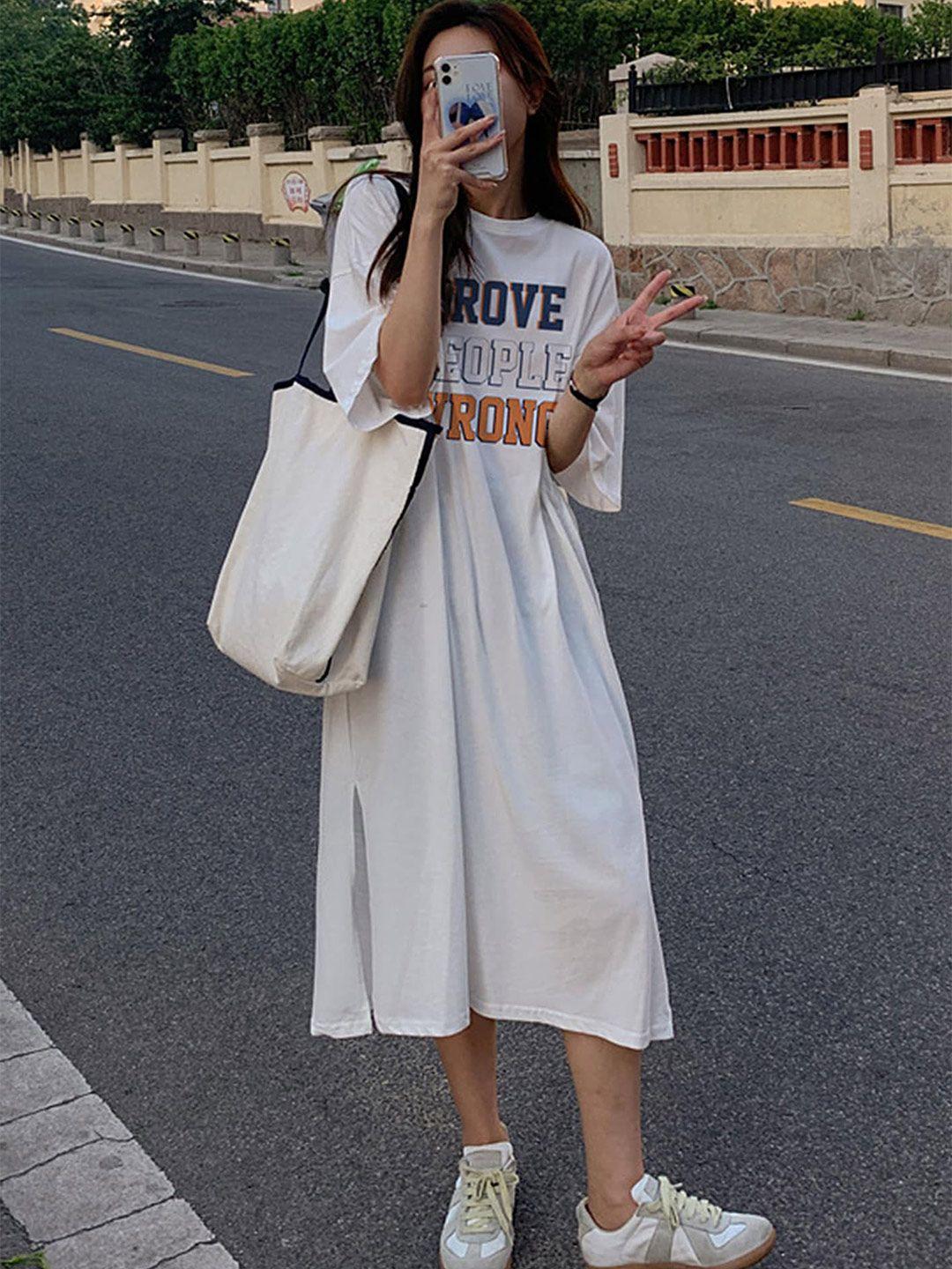 lulu & sky round neck shirt dress