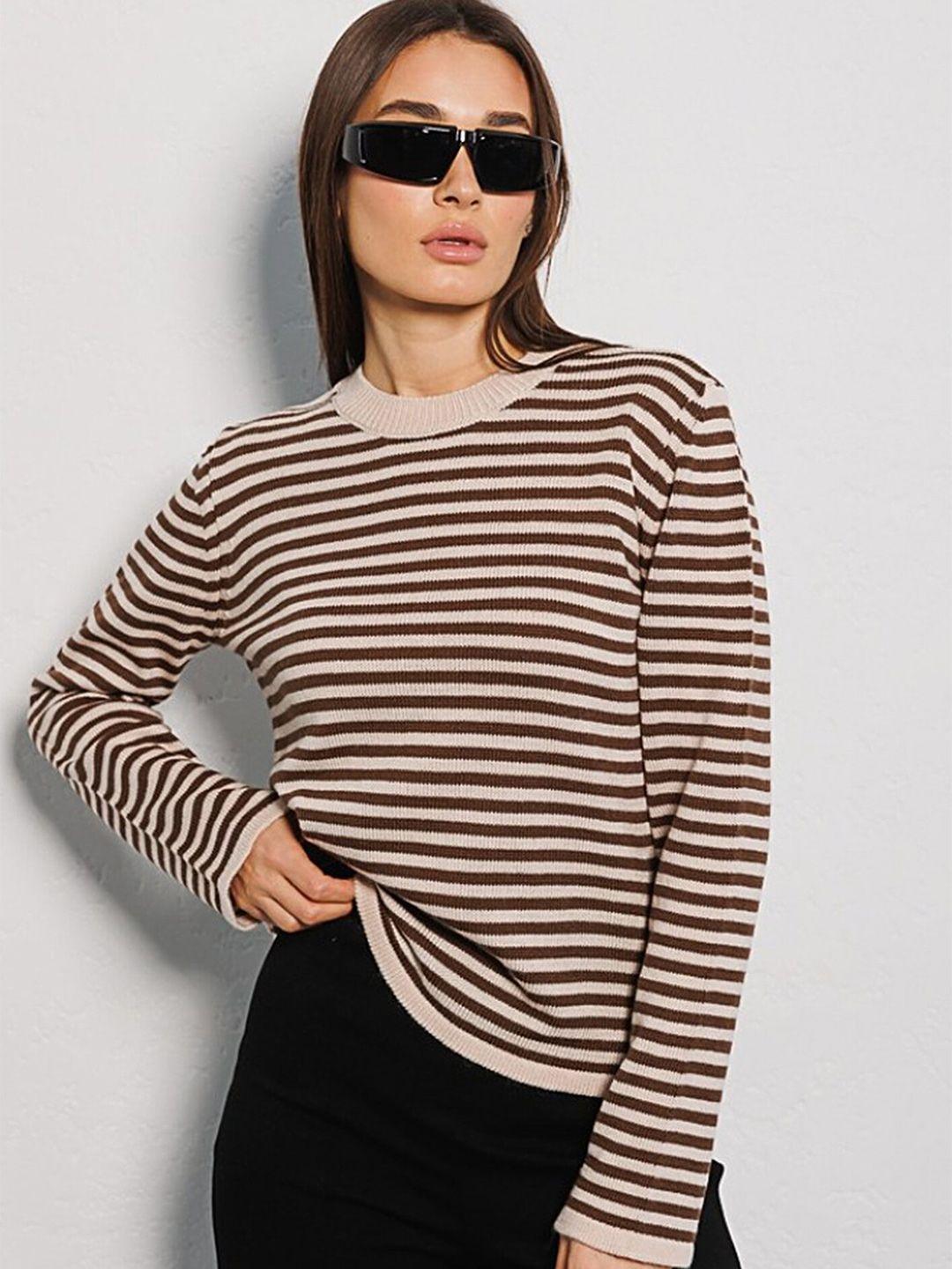 lulu & sky striped long sleeves pullover jumper sweater