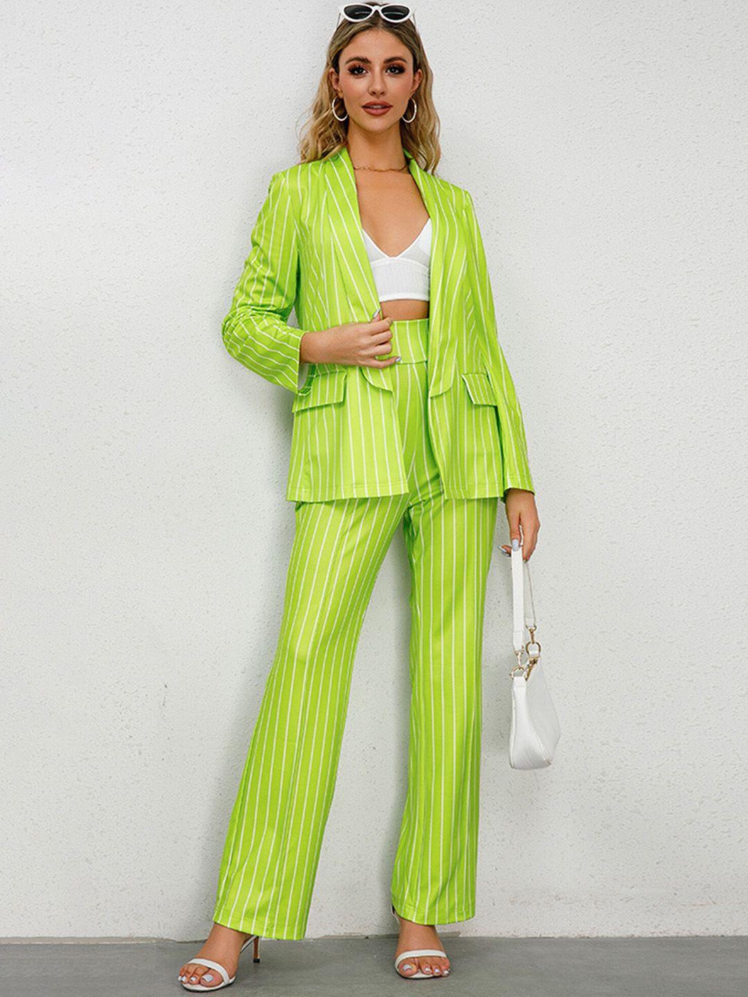 lulu & sky striped notched lapel blazer with trousers co-ords