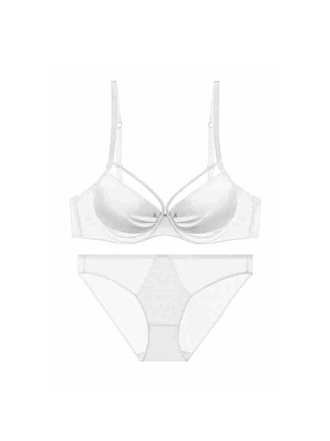 lulu & sky two-tone lingerie set-9303-1-white