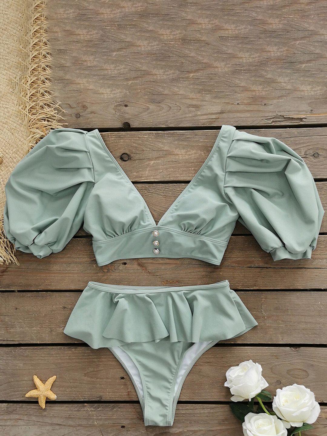 lulu & sky v-neck bikini set