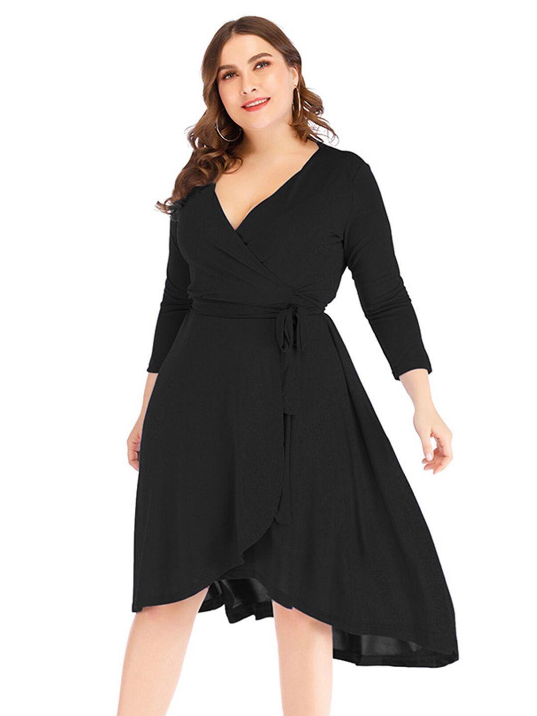 lulu & sky v-neck tie-ups wrap dress