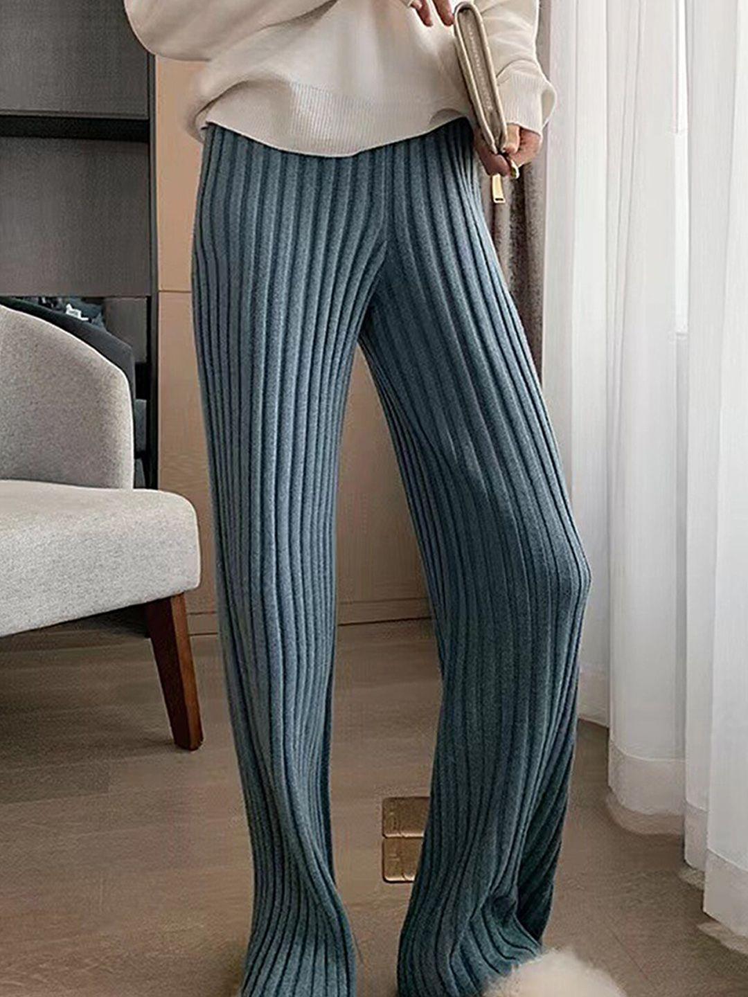 lulu & sky women striped mid-rise regular trouser