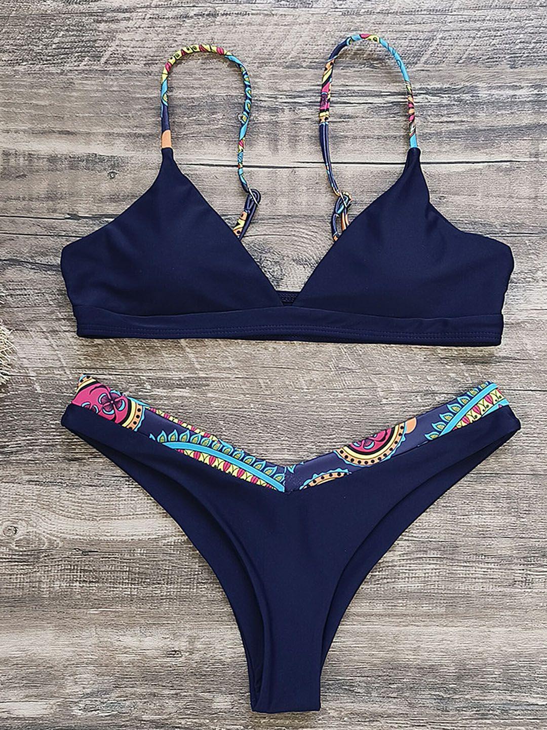 lulu & sky women trim print bikini set