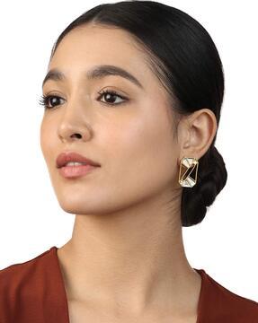 lumen quad mirror gold-plated stud earrings