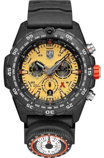 luminox bear grylls survival orange dial quartz watch with rubber strap for men - xb.3745