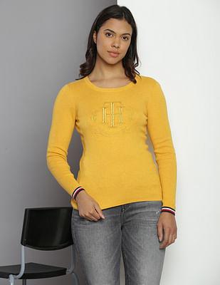 luna embroidered logo cotton sweater