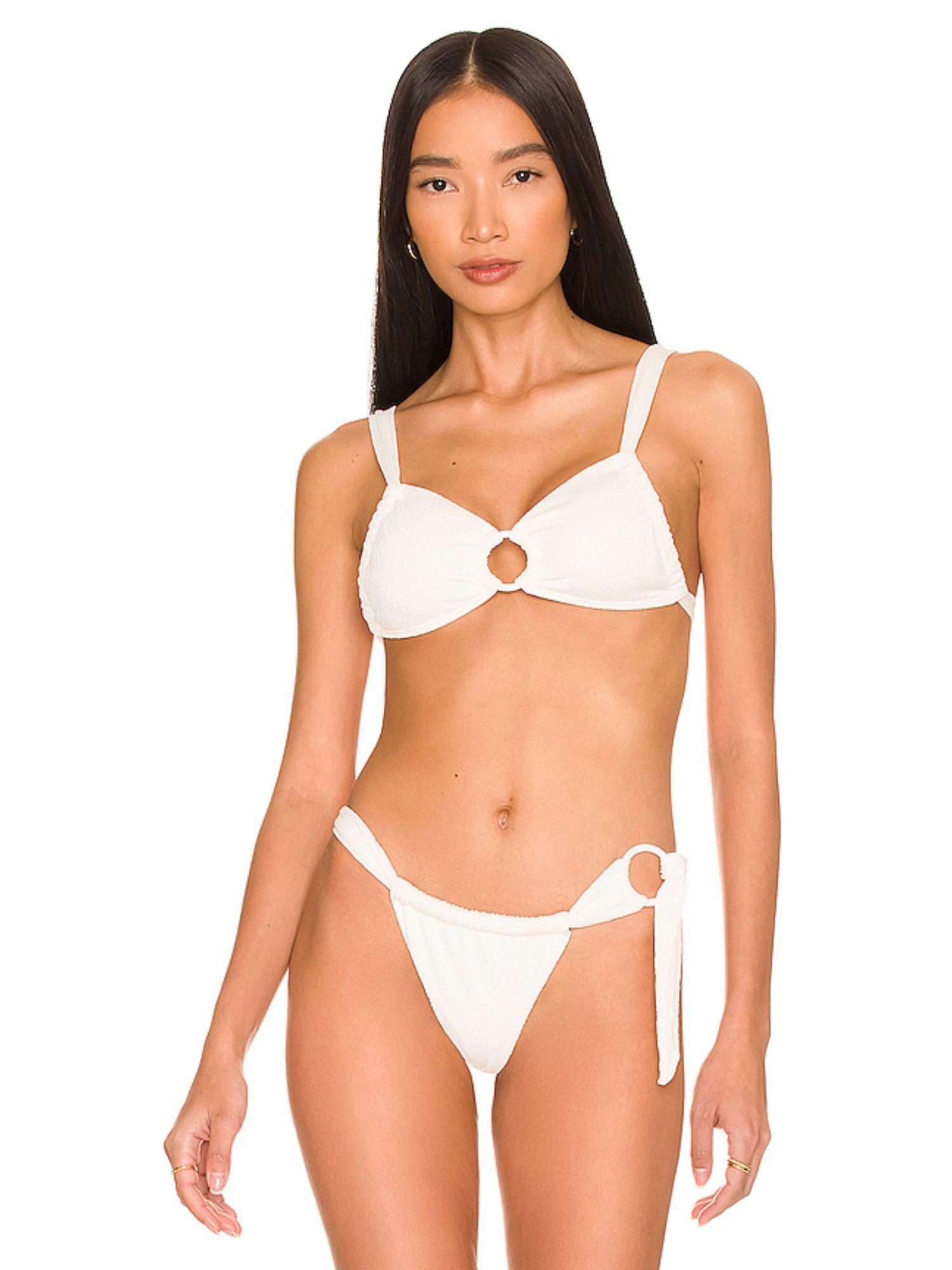 luna bikini top white