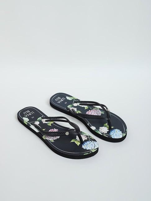 luna blu by westside black flip-flops