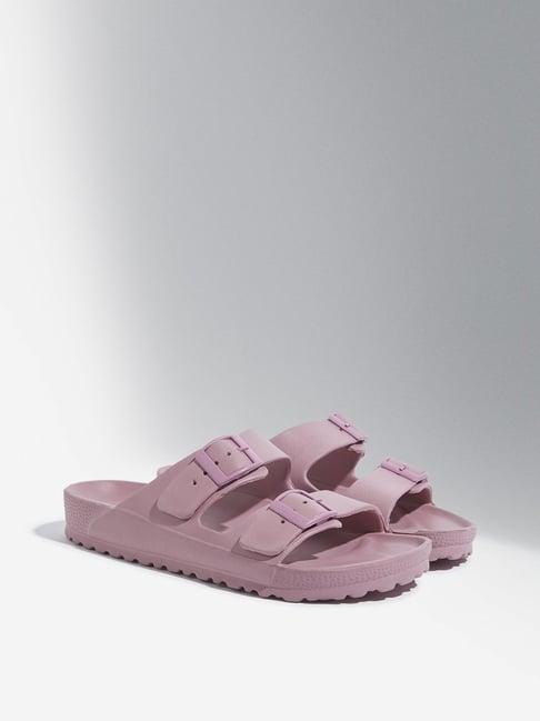 luna blu by westside dull pink double band flip-flop