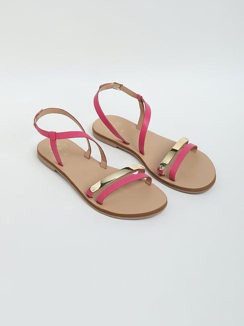 luna blu by westside fuchsia strappy sandals