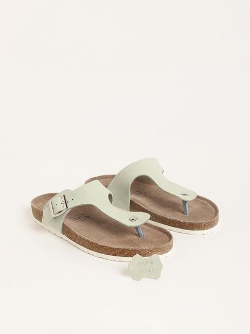 luna blu by westside green t-bar comfort sandals