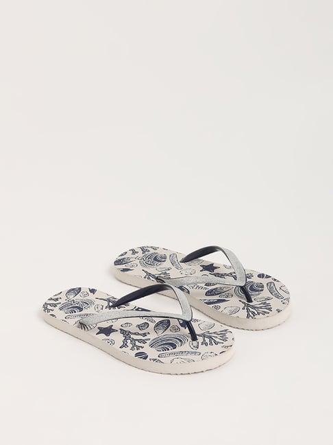 luna blu by westside indigo printed flip flop