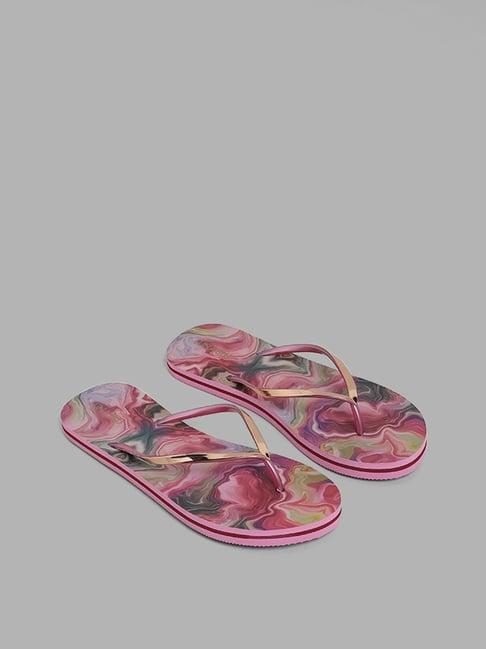 luna blu by westside multicolor abstract printed flip flop