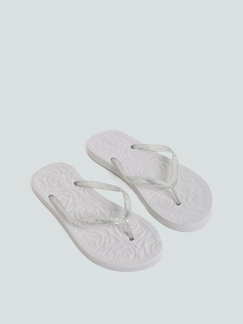 luna blu by westside shiny strap grey flip flop