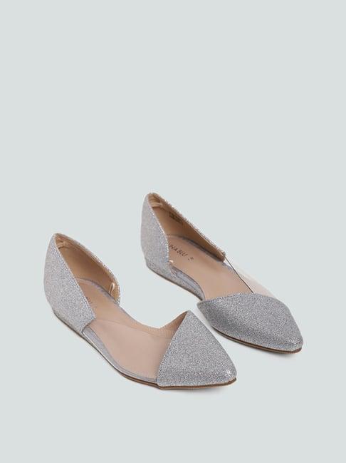 luna blu by westside silver low wedge shoes