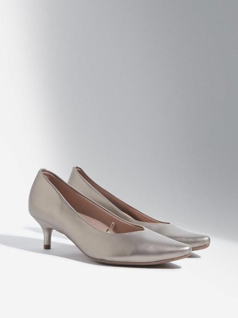 luna blu by westside silver pointed pump shoes