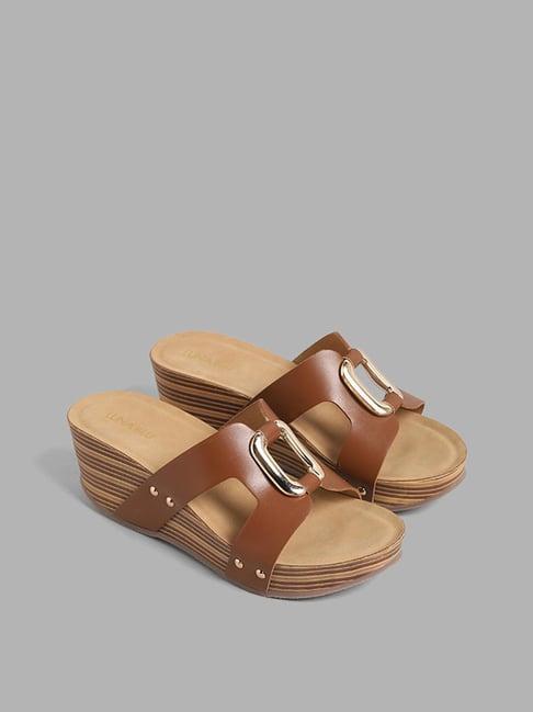 luna blu by westside tan cage wedges sandals