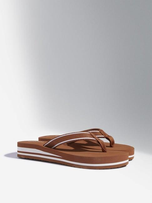 luna blu by westside tan comfort flip-flop