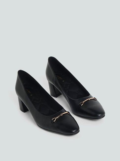 luna blu by westside trim court black pump shoes