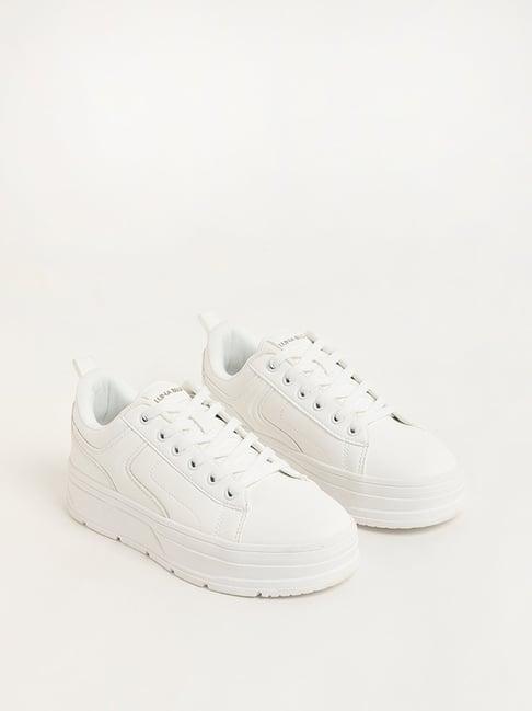 luna blu by westside white monotone sneakers