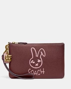 lunar new year small wristlet with rabbit print