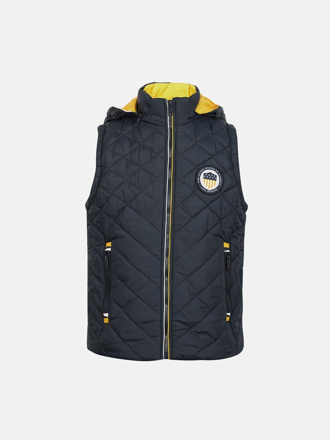 lure junior boys hooded quilted jacket with zip detail